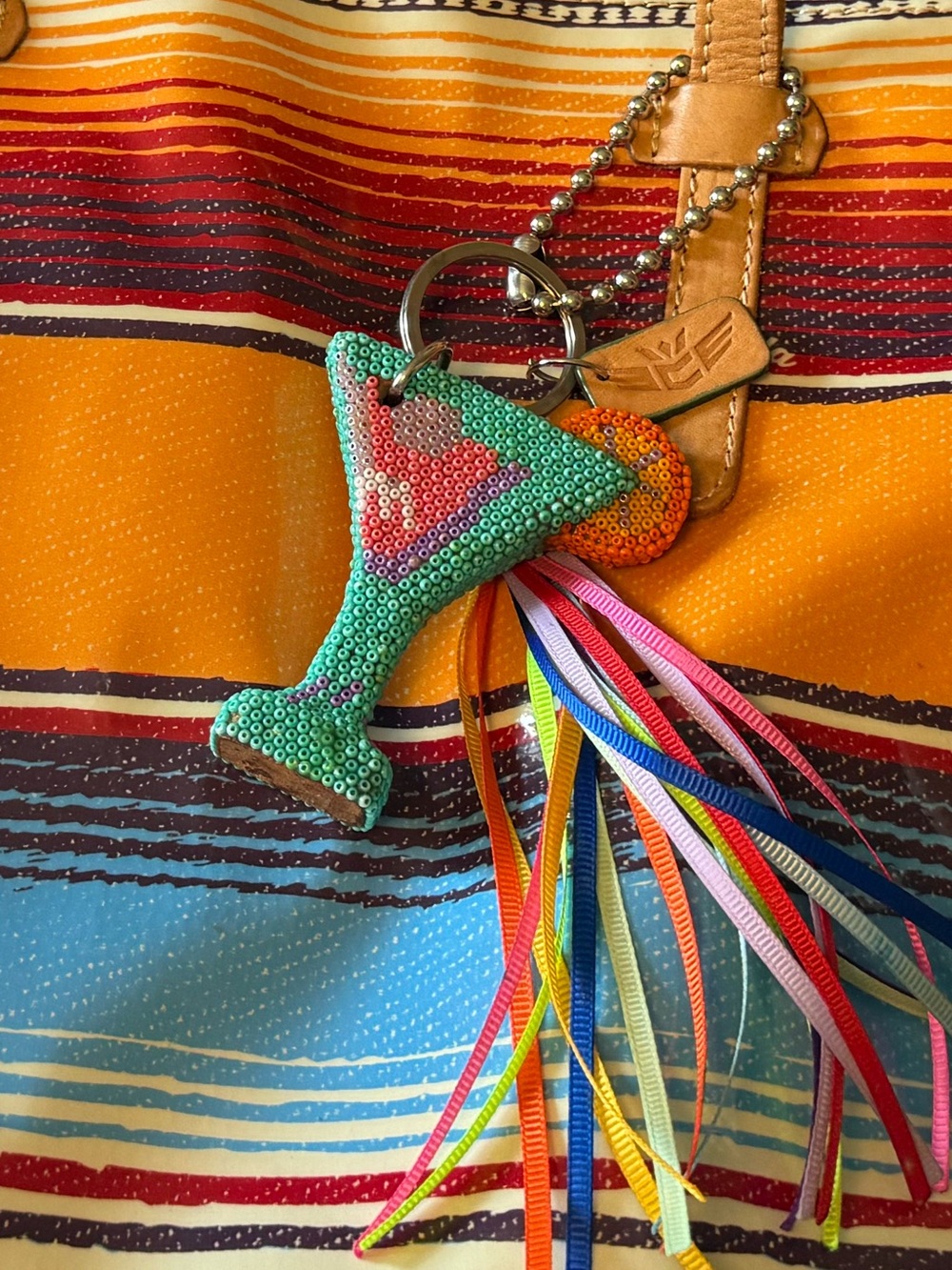 Consuela charm - Martini Margarita charm with multi-color tassle